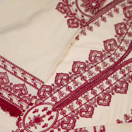 Zeephire Dhanak Embroidered Stitched 3-Piece Suit-Abira