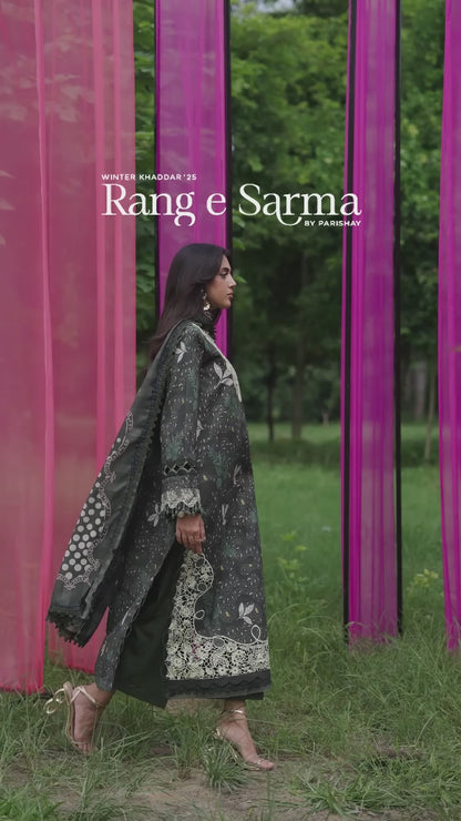 Parishay Rang e Sarma Khaddar Embroidered Unstitched 3-Piece Suit-SAR-10