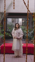 Mahnur Satrangi Lawn'26 Embroidered Unstitched 3-Piece Suit-ST-07 Ivory