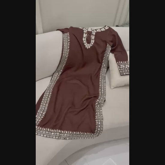 House Of Mahjan Eid Pret I Raw Silk Embellished Stitched 2-Piece Suit