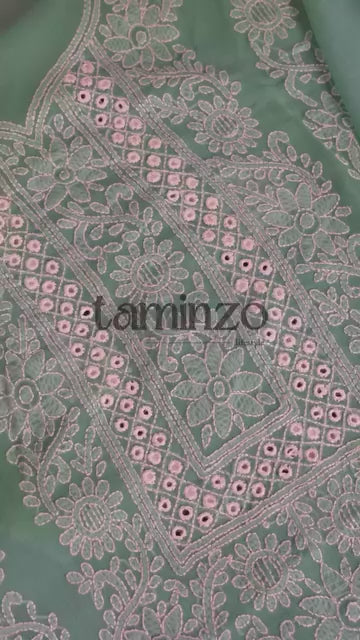 AB Hand Embroideries Chiffon Embroidered Unstitched 2-Piece Suit