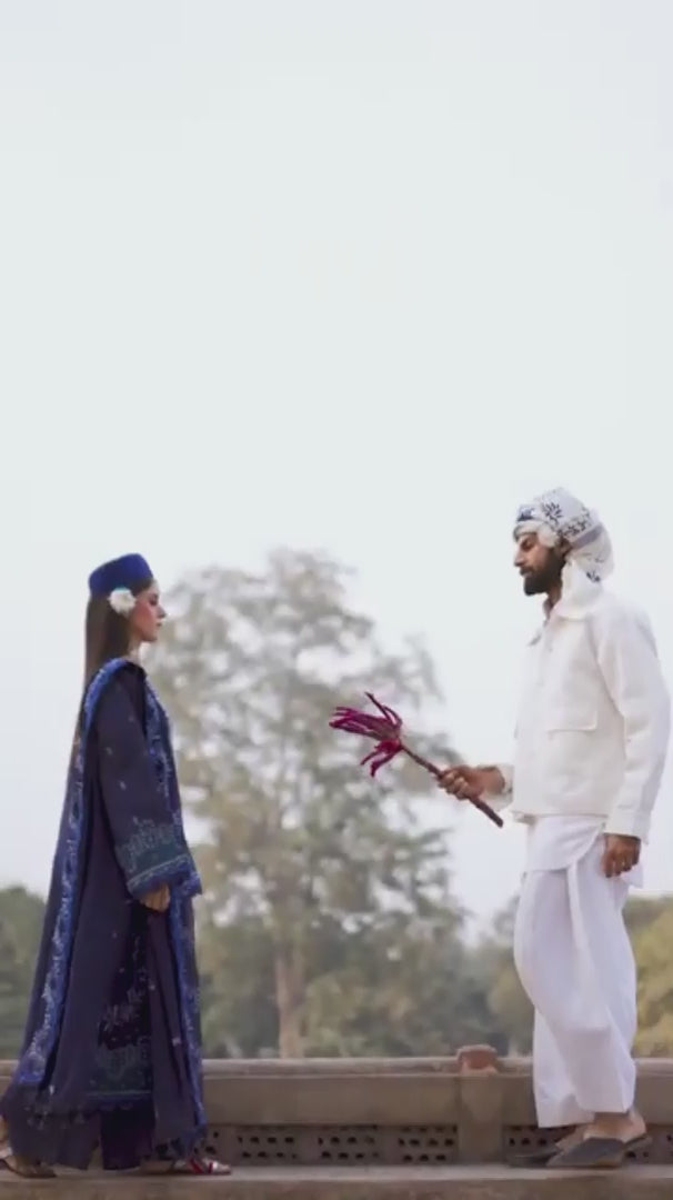 Mahnur Gul Luxury Lawn'26 Embroidered Stitched 3-Piece Suit-G-003