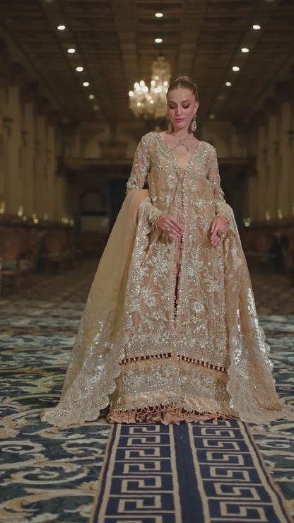 Parishay Cindrella Luxury Formals Net Embroidered Unstitched 3-Piece Suit-AMBRE