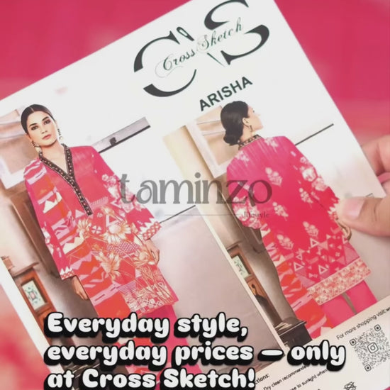 Cross Sketch Lawn Printed Unstitched 2-Piece Suit-Arisha