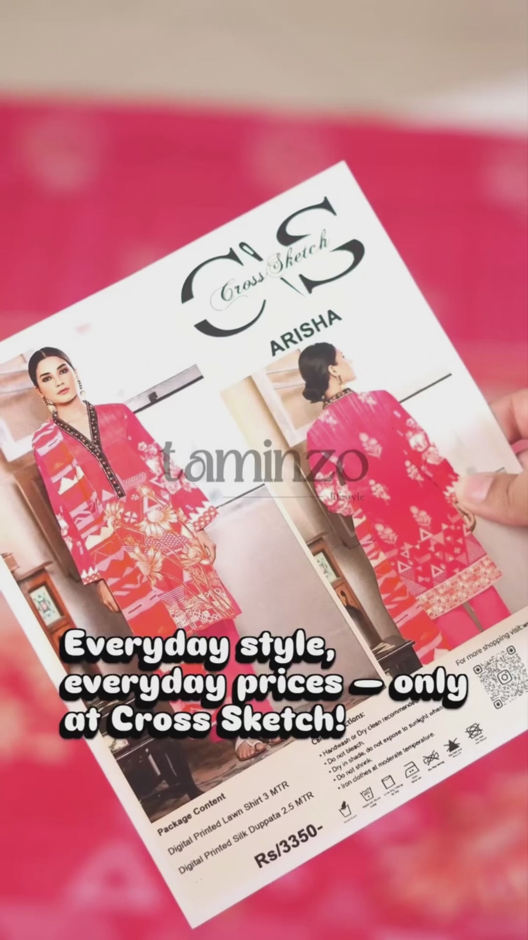 Cross Sketch Lawn Printed Unstitched 2-Piece Suit-Arisha