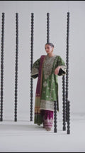Green Binilyas Amour Luxury Lawn'26 Embroidered Unstitched 3-Piece Suit-183-B
