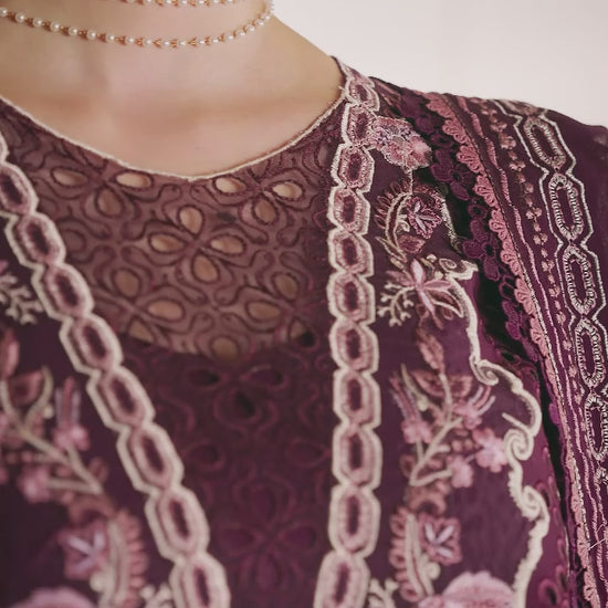 Mulberry-Mahnur Morbagh Luxury Lawn'26 Embroidered Unstitched 3-Piece Suit-M-02