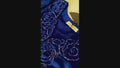 Blue Savarna Silk Embellished Stitched 3-Piece Suit-Blue