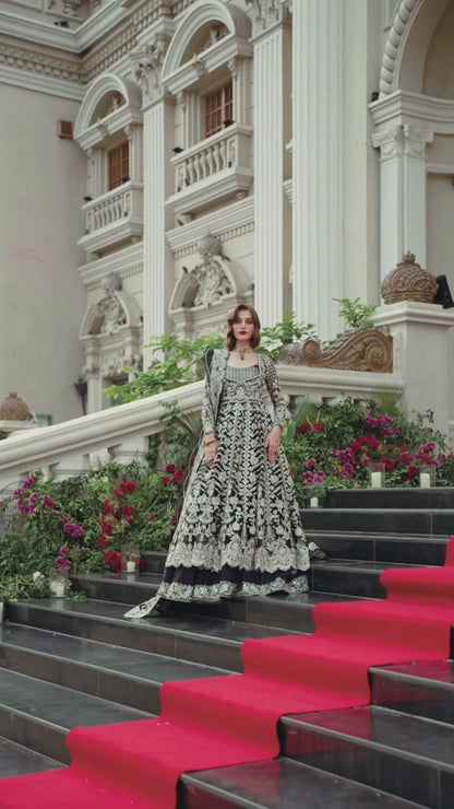 Parishay Cindrella Luxury Formals Net Embroidered Unstitched 3-Piece Suit-DIANA