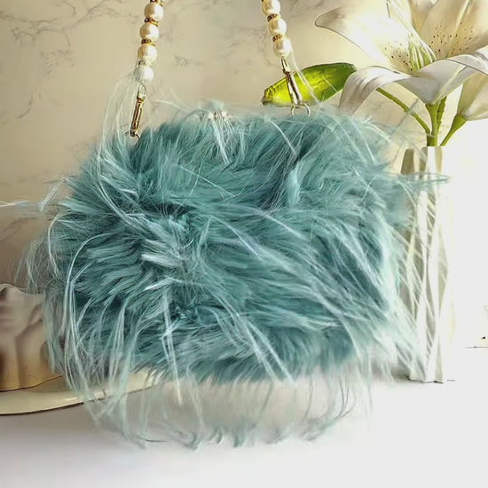 Blue Orya's Fur Clutch