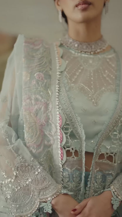 Parishay Ranibagh Luxury Formals Organza Embroidered Stitched 3-Piece Suit-Aarzoo