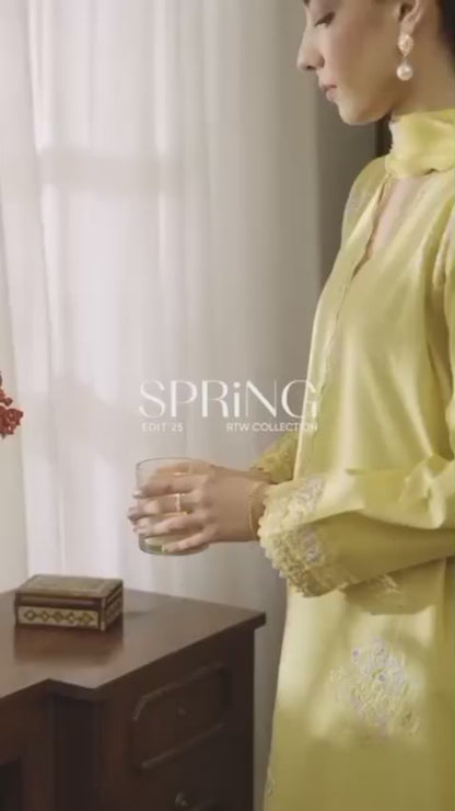 Mannat Clothing Spring Edit'25 Lawn Embroidered Stitched Suit-Dawn