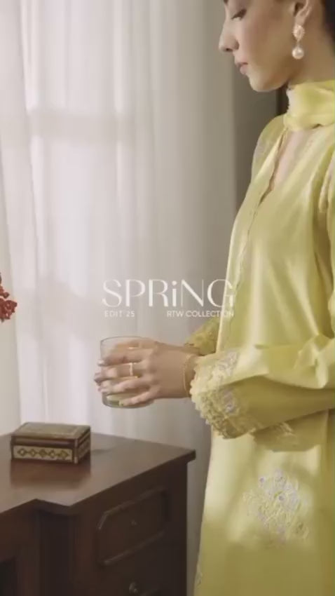 Mannat Clothing Spring Edit'25 Lawn Embroidered Stitched Suit-Dawn