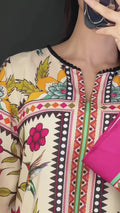 Tehzeeb Libas Silky Lawn Printed Stitched 2-Piece Suit-GUL BAHAAR