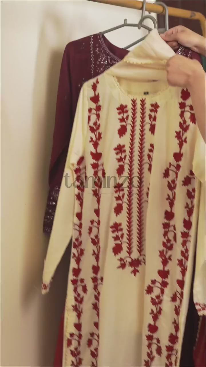 Stylish Collection Luxe Edit Linen Embroidered Stitched 3-Piece Suit-Aizal
