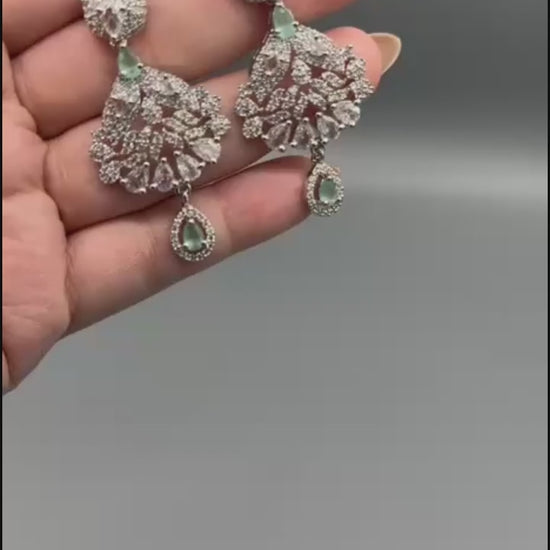 Silver and Blue-H&A Jewellery Earrings