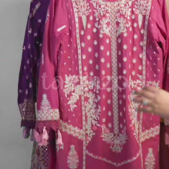 Fatima Hussain Lawn Embroidered Unstitched 3-Piece Suit-Amal