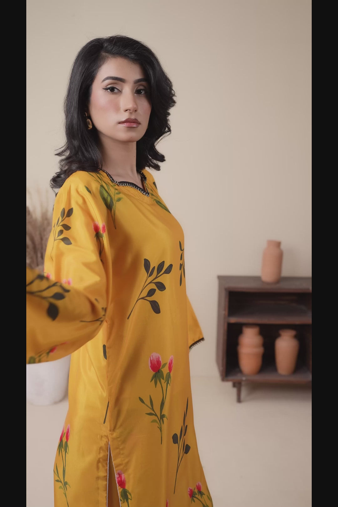 Yellow Stylish Collection Mahani Silk Grip Printed Stitched 3-Piece Suit-Marigold