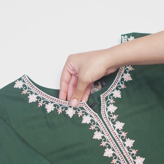 Tehzeeb Libas Linen Embroidered Stitched 2-Piece Suit-Adaab