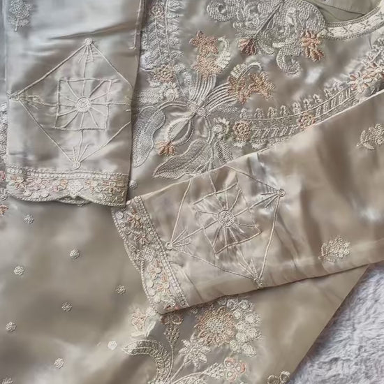 Noori Silk Embroidered Stitched 3-Piece Suit