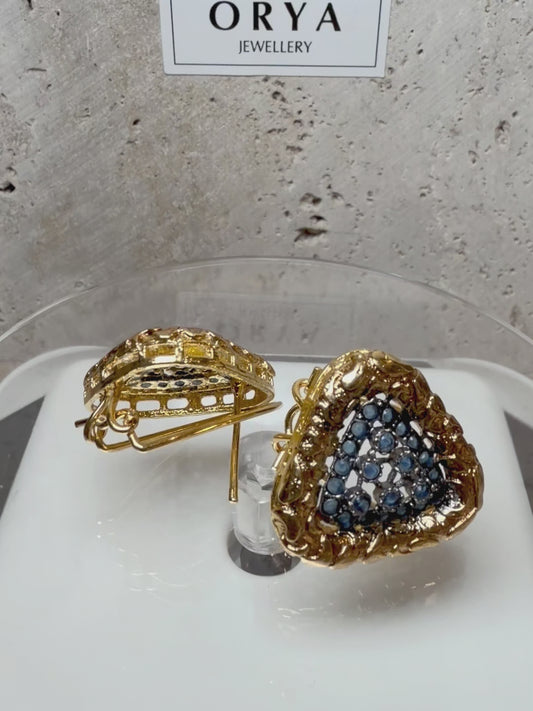 Orya Jewellery Stud Earrings-Blue