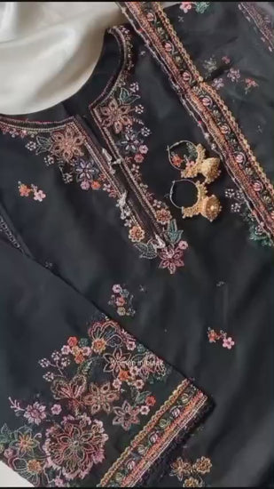 Stylish Collection Saya Pret Cotton Embroidered 3-Piece Suit-Hareem