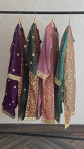 Savarna Chiffon Embroidered Sharara-Maroon-60