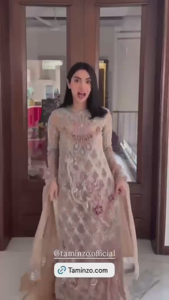 Shiza Hassan Aurora Formals Net Embellished Stitched 2-Piece Suit-Florian
