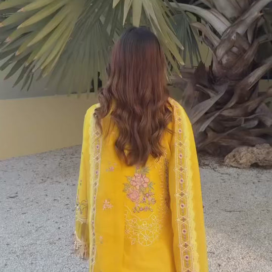 Binilyas Mashriq Luxury Lawn'26 Embroidered Unstitched 3-Piece Suit-D-111-A