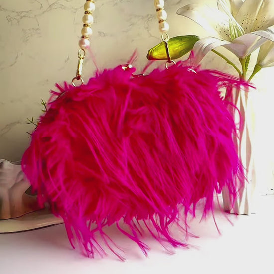 Hot Pink Orya's Fur Clutch