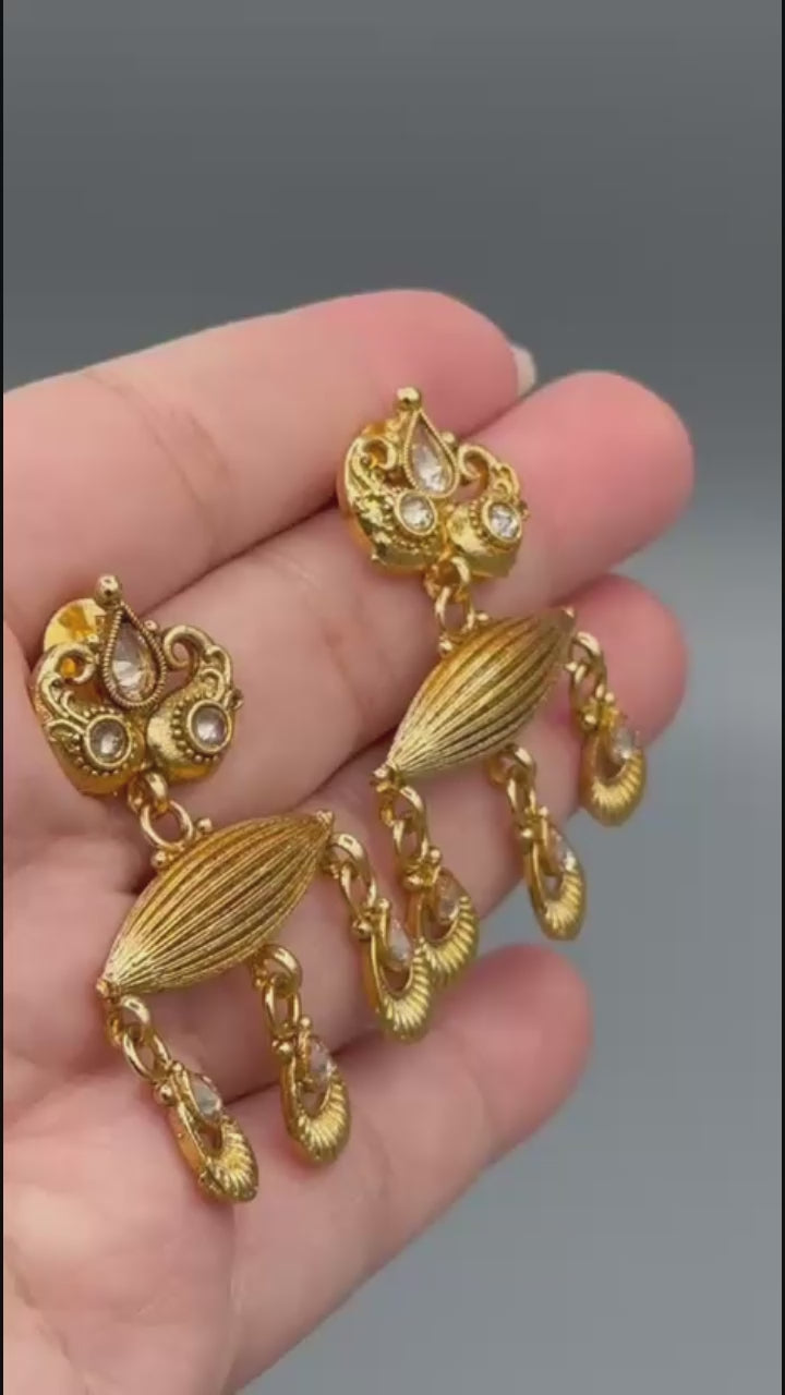 Golden-H&A Jewellery Indian Madrasi handmade Mala set 