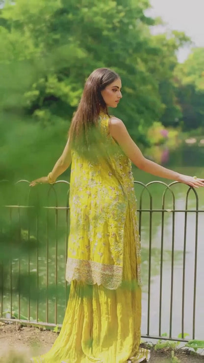 Shiza Hassan Lillian Wedding Formals Organza Embellished Stitched 3-Piece Suit-Floraison