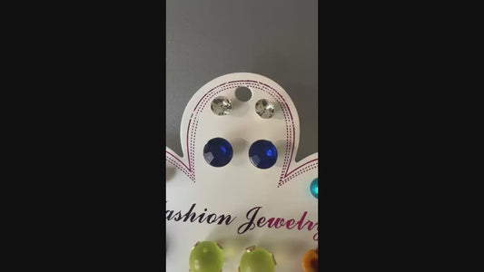 Multi Glitter Jewellery Assorted Stud Earrings Set