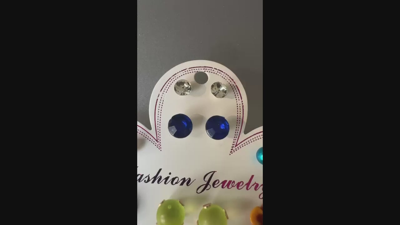 Multi Glitter Jewellery Assorted Stud Earrings Set