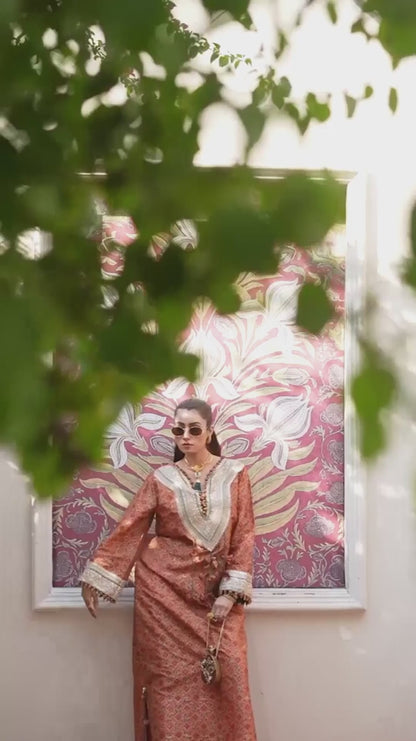 Shiza Hassan Chap Tilak Formals Pure Tusser Silk Embroidered Stitched 2-Piece Suit-Heirloom