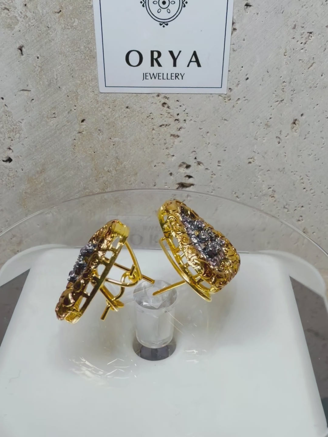 Orya Jewellery Stud Earrings-Purple