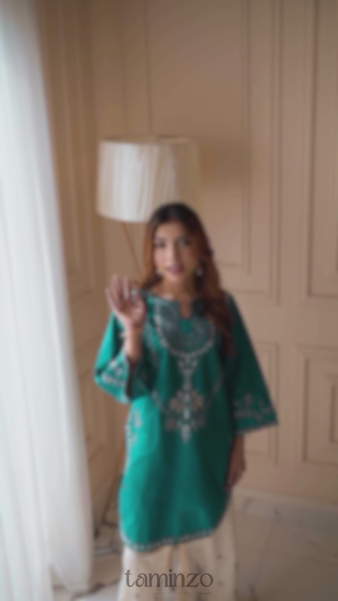 Tehzeeb Libas Lawn Embroidered Stitched 2-Piece Suit-Zirwa