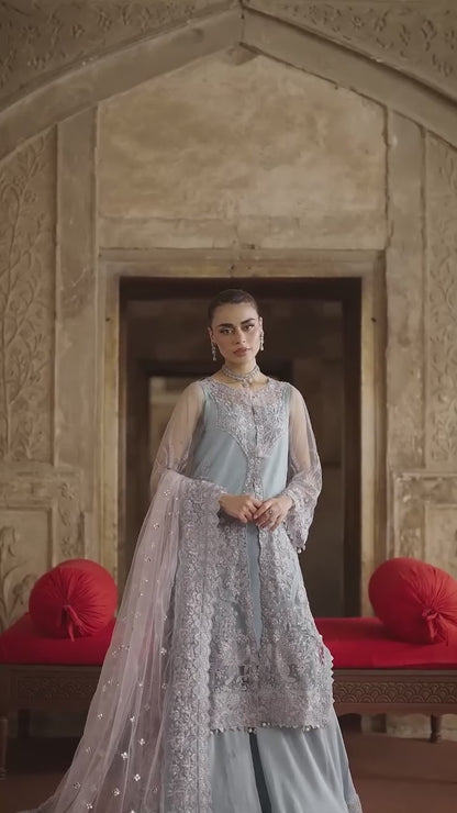 Parishay Jahanara Luxury Formals Net Embroidered Unstitched 3-Piece Suit-JRA - 06