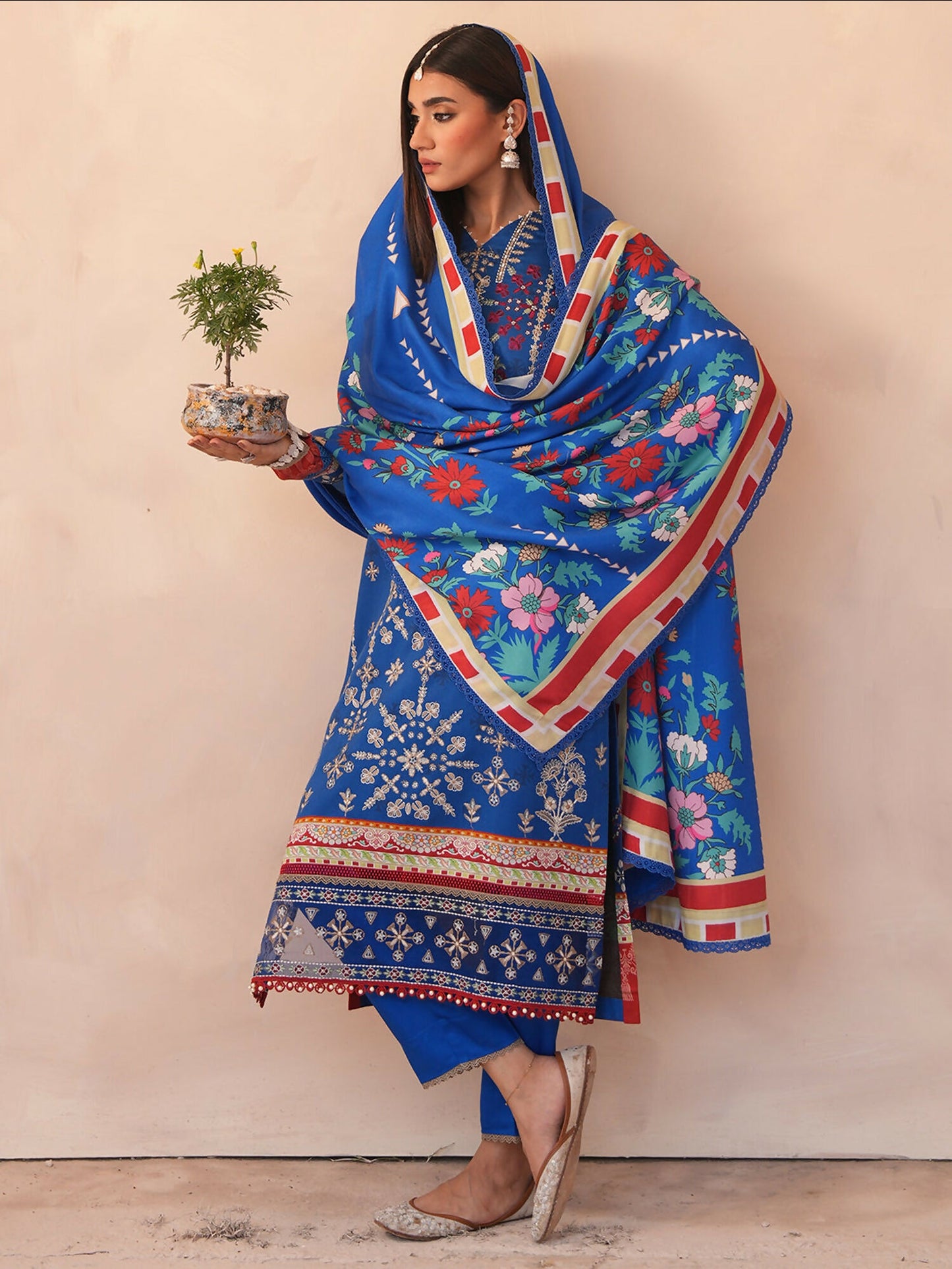 Binilyas Kotrai Embroidered Unstitched 3-Piece Suit-793-B