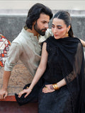 Black Mahnur Satrangi Lawn '26 Embroidered Unstitched 3-Piece Suit-ST-12