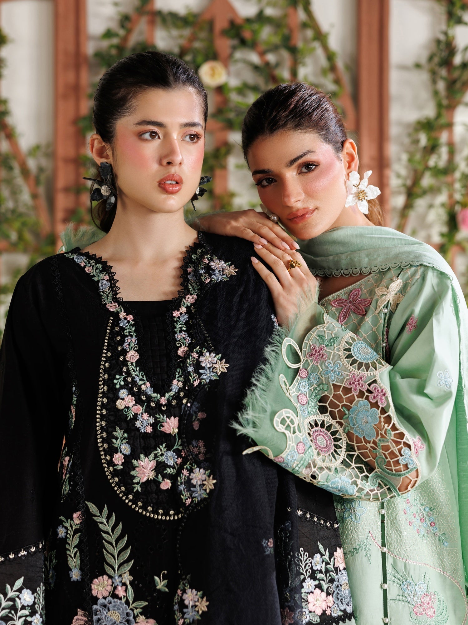 Black Parishay Marbella Summer Lawn‘26 Embroidered Unstitched 3-Piece Suit-MB-05