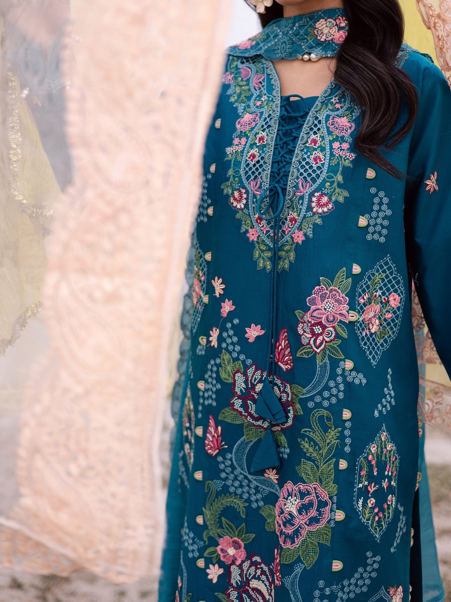 Blue Parishay Dil e Raqsam Lawn'26 Embroidered Unstitched 3-Piece Suit-DR-08