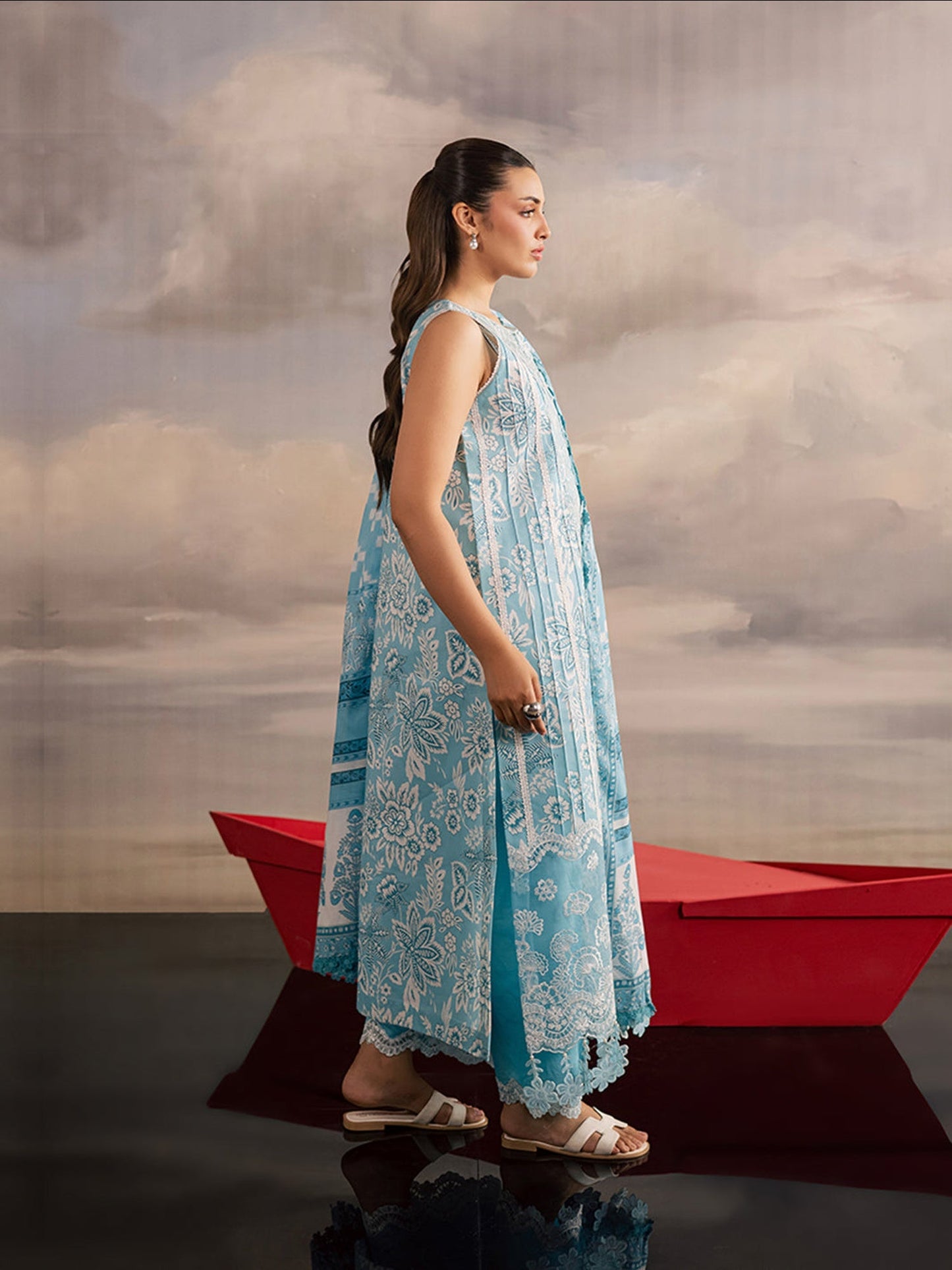 Aqua Blue Mahnur Afsana Lawn'26 Embroidered Unstitched 3-Piece Suit-AL-02