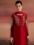 Red Allure By IH Full Circle Tussel Silk Embroidered Kaftan Set-Endless