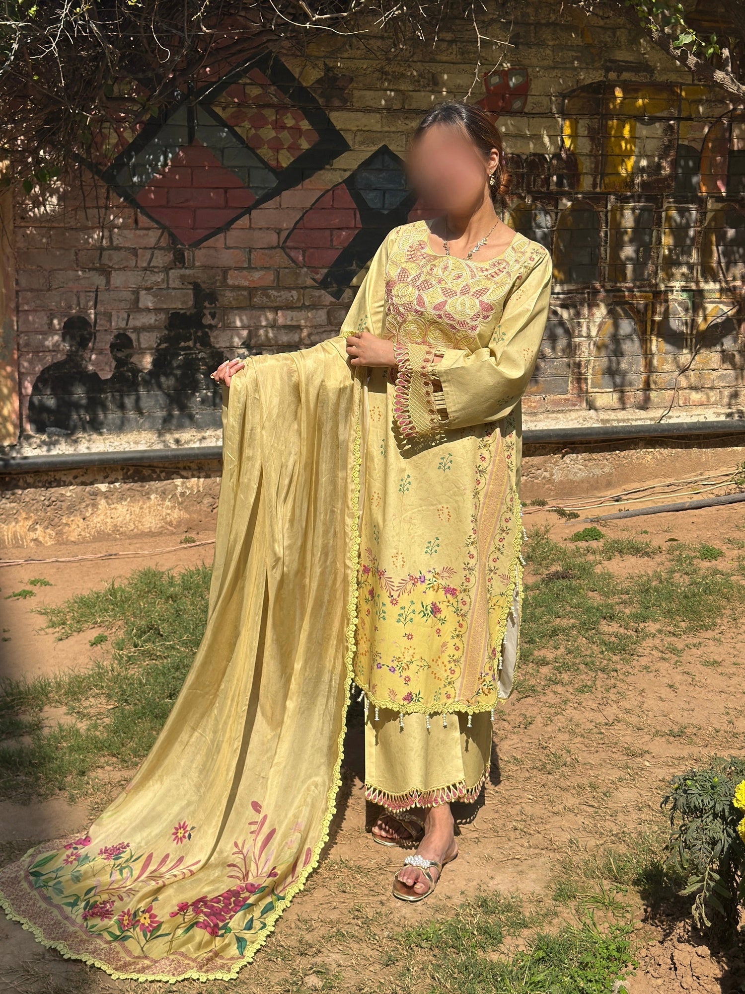 Lemon Sehrish Kanwal Festive Print'26 Lawn Embroidered Unstitched 3-Piece Suit-Zimal