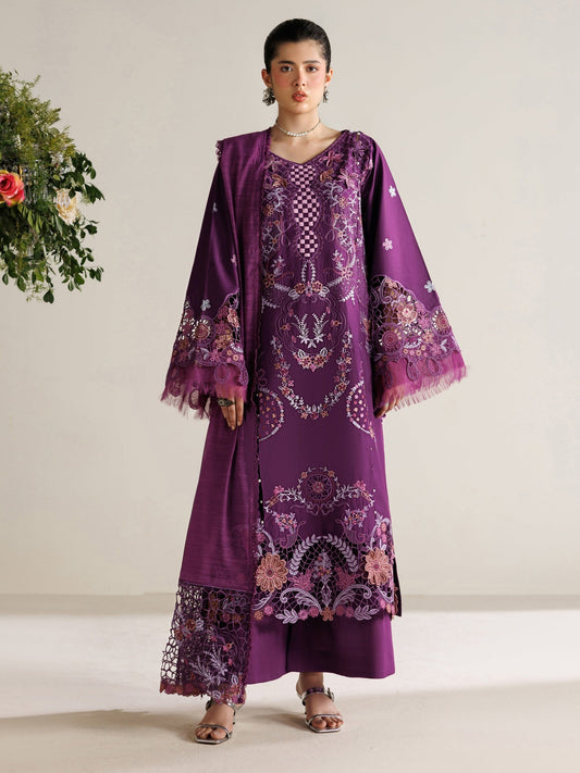 Purple Parishay Marbella Summer Lawn‘26 Embroidered Unstitched 3-Piece Suit-MB-07