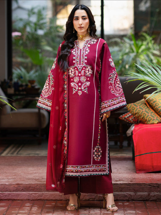Mulberry Mahnur Satrangi Lawn'26 Embroidered Stitched 3-Piece Suit-ST-06
