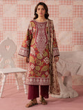 Maroon Mahnur Jahaan Lawn'26 Embroidered Stitched 3-Piece Suit-MJ-05