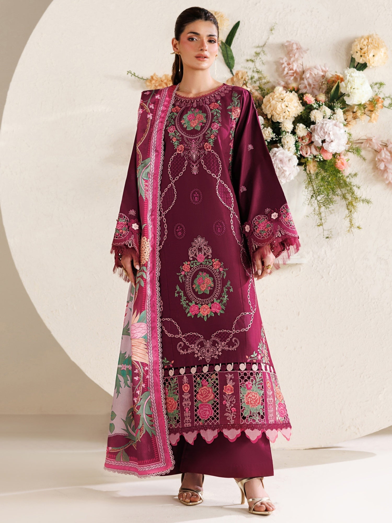 Mulberry Parishay Marbella Summer Lawn‘26 Embroidered Unstitched 3-Piece Suit-MB-03