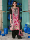 Black Pink Mahnur Nilofer Luxury Lawn'26 Embroidered Unstitched 3-Piece Suit-NL-12